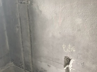水、电管开槽施作