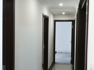 现场背景墙及隔墙施作