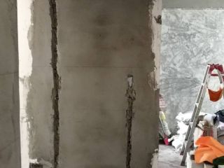 水、电管开槽施作