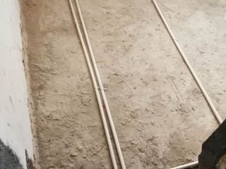 水、电管开槽施作