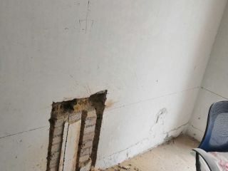 水、电管开槽施作