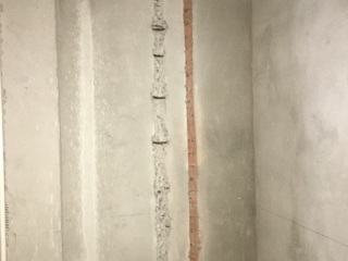 水、电管开槽施作
