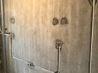 水、电管开槽施作