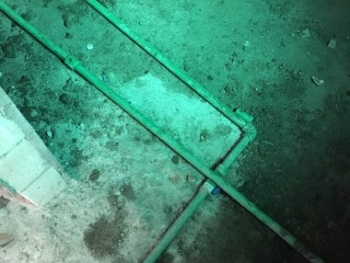 水、电管开槽施作
