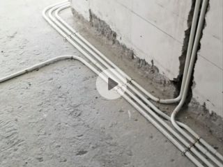 水、电管开槽施作
