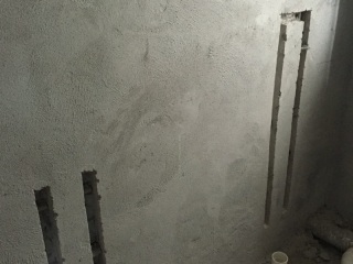 水、电管开槽施作