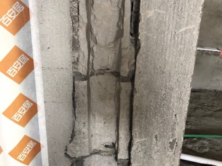 水、电管开槽施作