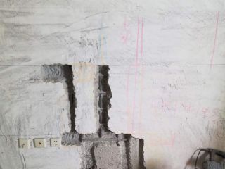 水、电管开槽施作