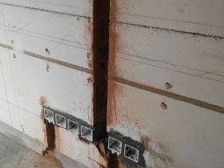 水、电管开槽施作
