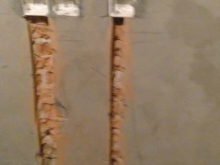 水、电管开槽施作