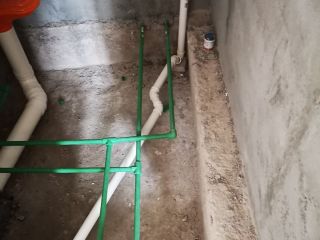 水、电管开槽施工