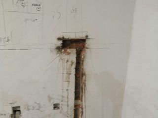 水、电管开槽施作