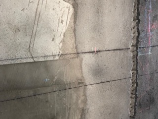 水、电管开槽施作