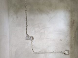 水、电管开槽施作