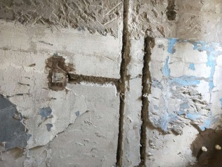 水、电管开槽施作