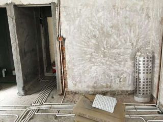 水、电管开槽施作