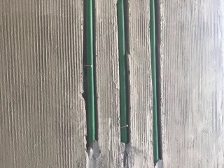水、电管开槽施工