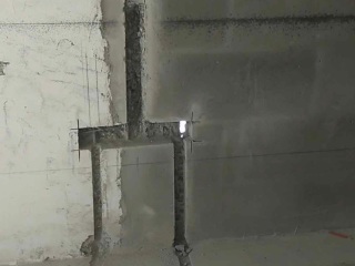 水、电管开槽施作