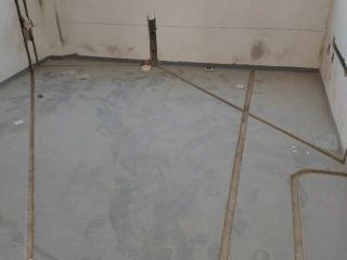 水、电管开槽施作