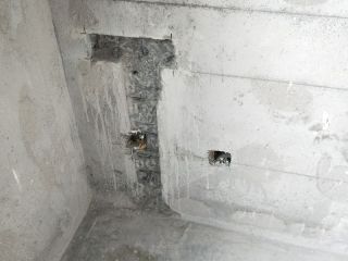 水、电管开槽施作