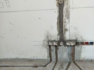水、电管开槽施作
