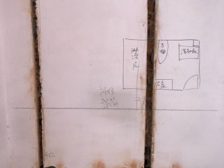 水、电管开槽施作
