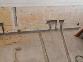 水、电管开槽施作