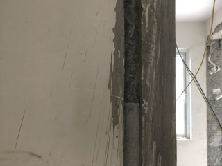 水、电管开槽施作