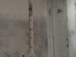 水、电管开槽施作