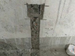 水、电管开槽施作