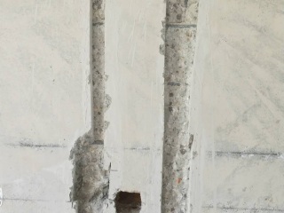 水、电管开槽施作