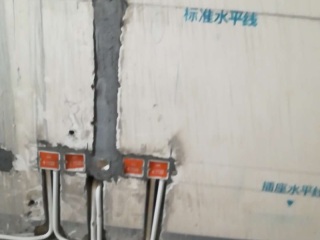 水、电管开槽施作