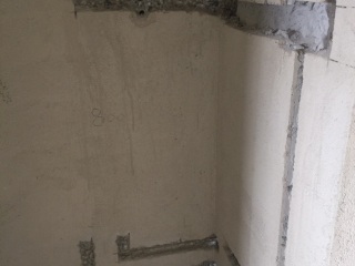 水、电管开槽施作