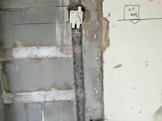 水、电管开槽施作