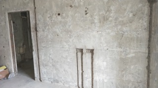 水、电管开槽施作