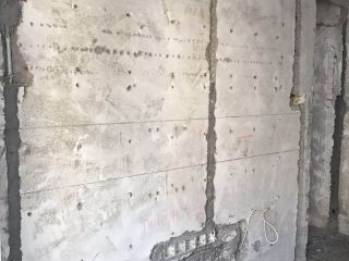 水、电管开槽施作