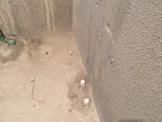 水、电管开槽施作