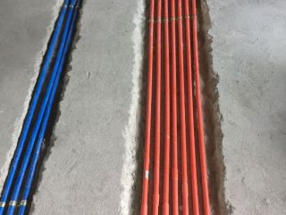 水、电管开槽施作