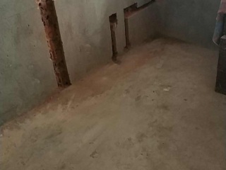 水、电管开槽施作