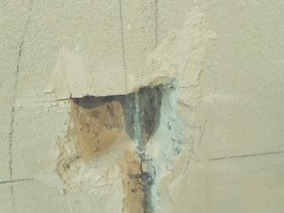 水、电管开槽施作