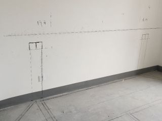 水、电管开槽施作