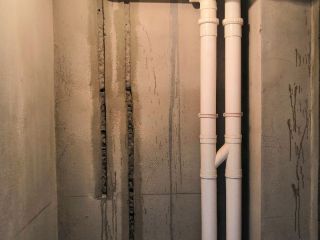 水、电管开槽施作