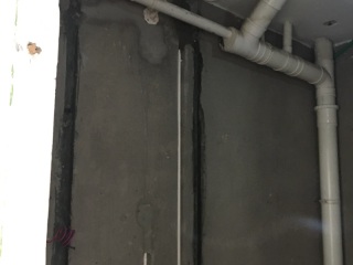 水、电管开槽施作