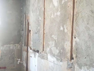 水、电管开槽施作