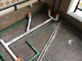水、电管开槽施作