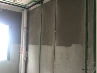 水、电管开槽施作