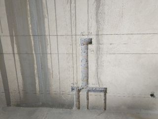水、电管开槽施作