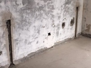 水、电管开槽施作