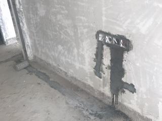 水、电管开槽施作