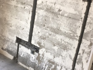 水、电管开槽施作